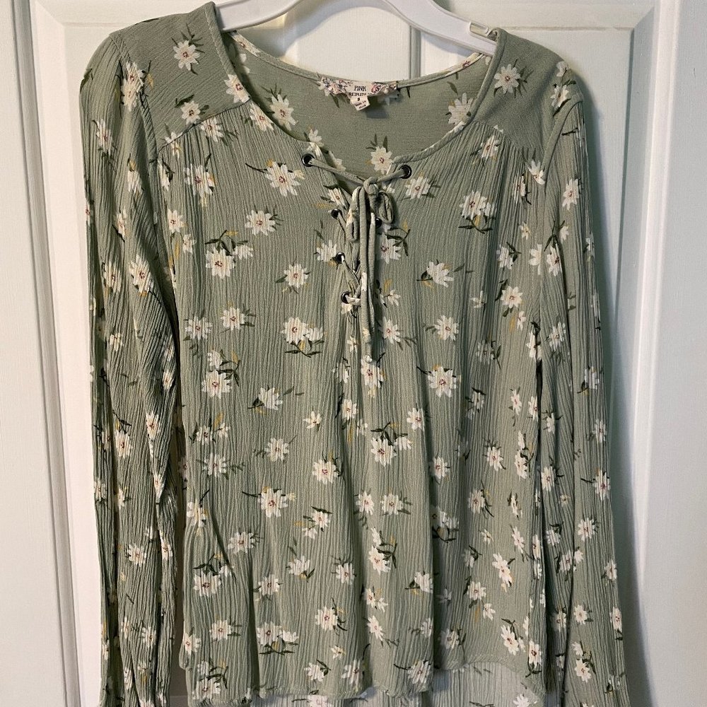 Pink Republic Green Floral Blouse